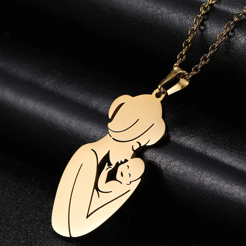 Collana e il suo pendente "mamma e il suo bebè"
