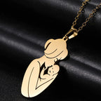 Collana e il suo pendente "mamma e il suo bebè"