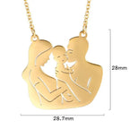 Collier et son pendentif "Maman, papa, et bébé"