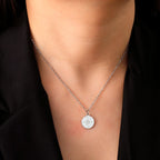 Collier Femme Pendentif Compas Boussole Rose des Vents Cardinal argent