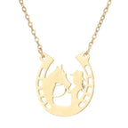 Collier Fer À Cheval Pendentif Sabot Porte Bonheur Argent