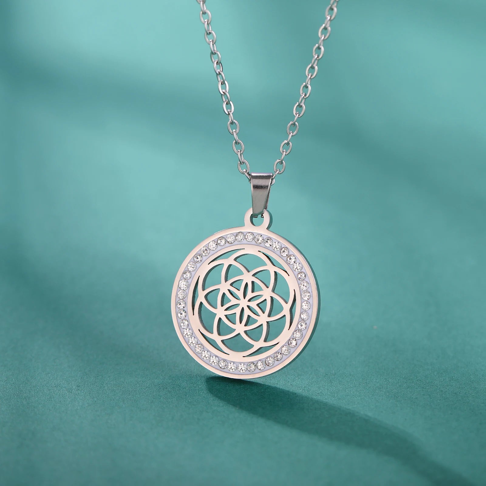 Collier Graine de Vie Pendentif Femme Fleur de Vie argent