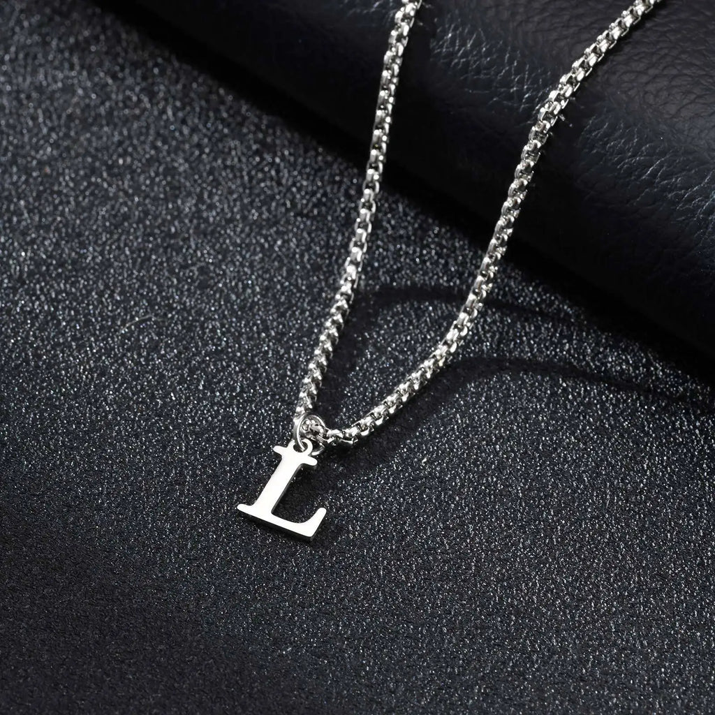 Férfi nyaklánc l betűs medállal