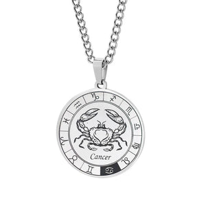 Collier Horoscope Pendentif Constellations du Zodiaque Argent cancer