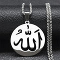 Collana lunga con ciondolo Allah islam musulmano per uomo o donna argento