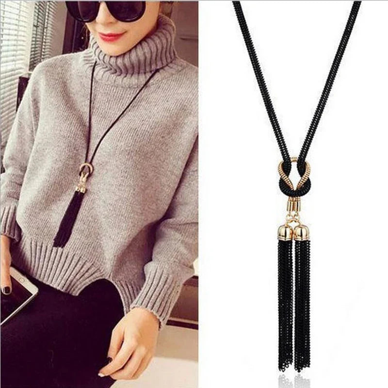Collana lunga con ciondolo a fiocco per donna