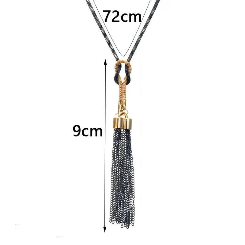 Collana lunga con ciondolo a fiocco per donna