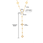 Collier Long avec Pendentifs Trèfle à 4 Feuilles et Zircon 