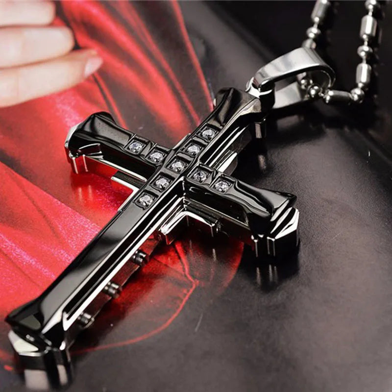 collier pendentif croix de doré en acier inoxydable avec motif de saint , cadeau de pâques | Découvrez Les Offres collier pendentif croix de doré en acier inoxydable avec motif de saint , cadeau de pâques | Découvrez Les Offres