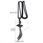 Collier noir avec pendentif épée d'Ali Zulfikar arabe islam musulman