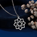 Collier Octagramme Pendentif Mandala Géométrie Sacrée argent