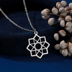 Kaelakee Oktaagramm Ripats Mandala Pühakujund Geomeetria hõbe