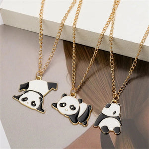 Colliers Panda Pendentif Or pack de 3