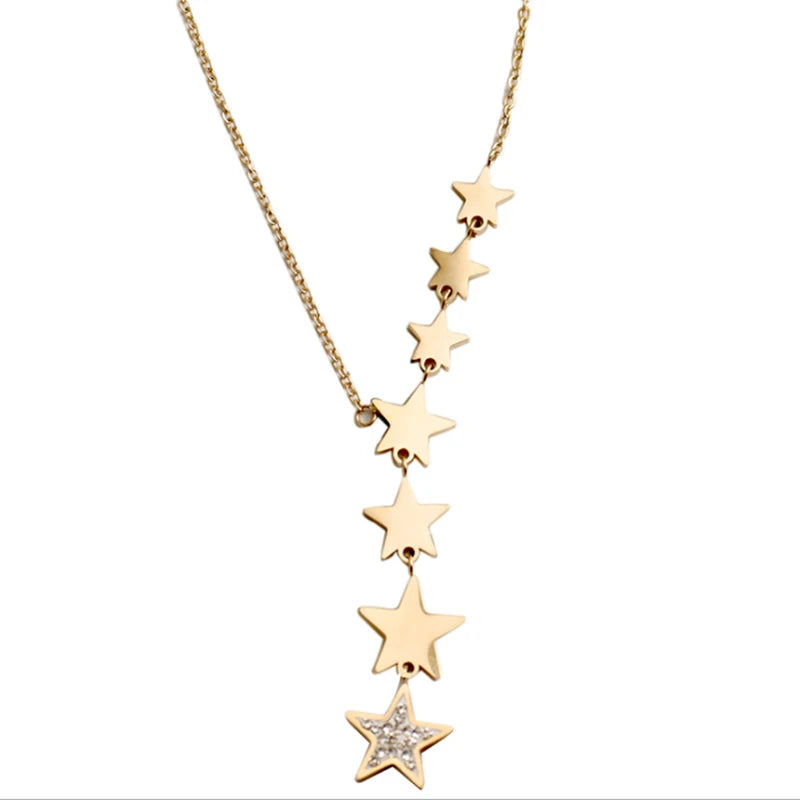 Collier Pendentif à Etoiles Multiples