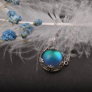 Collier Pendentif Aurore Boréale Bleue bleue