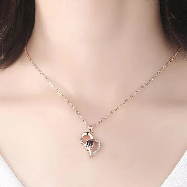 Collana Pendente Cuore "Ti Amo" con Scatola Regalo argento