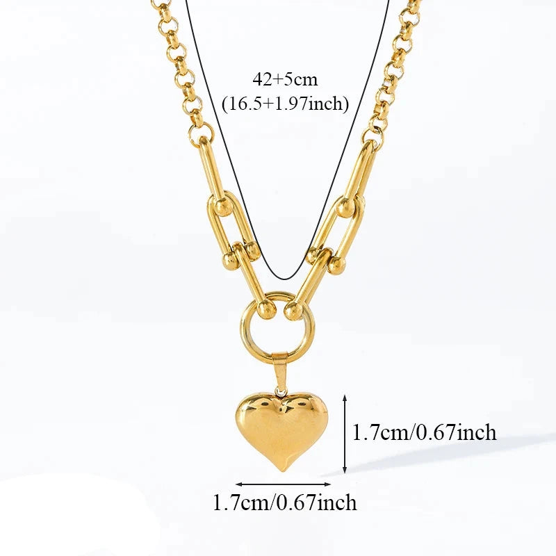 Collier Pendentif Coeur Ras de Cou
