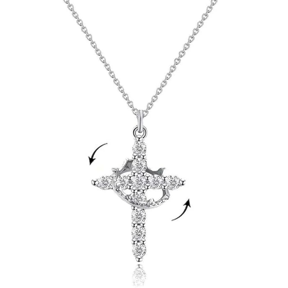 Collier Pendentif Croix & Couronne argent