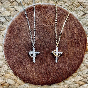 Collier Pendentif Croix & Couronne argent