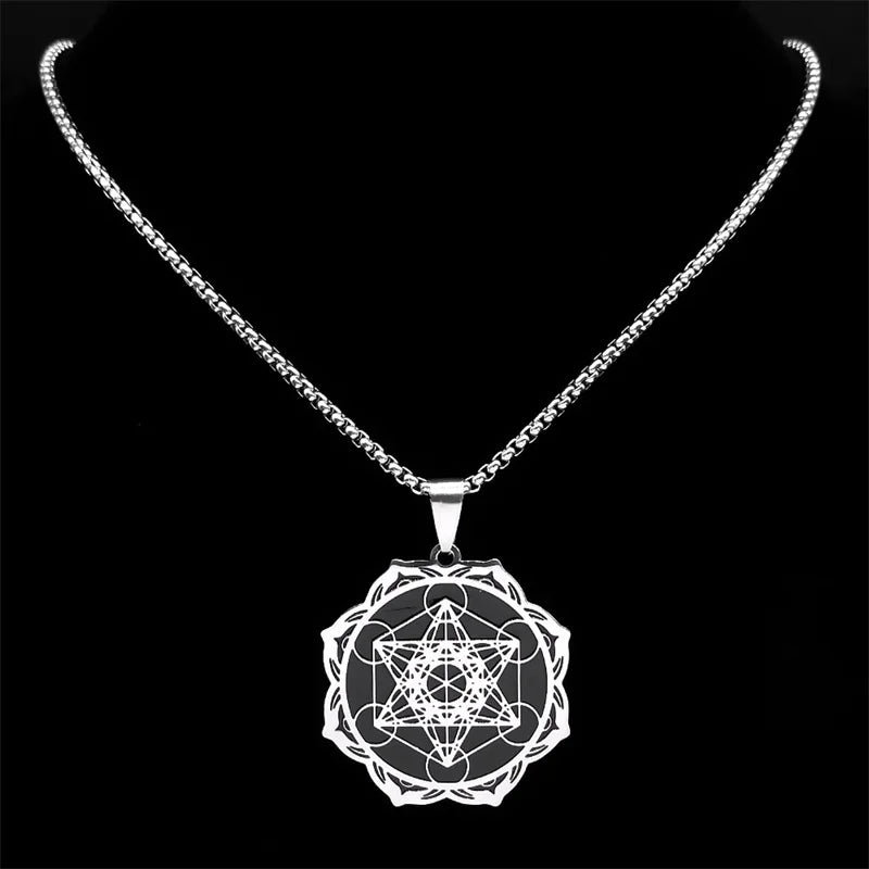 Collier Pendentif Cube de Métatron Homme ou Femme
