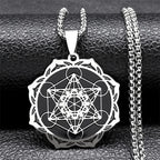 Collier Pendentif Cube de Métatron Homme ou Femme