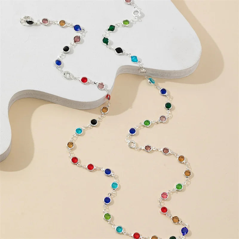 Collana con ciondolo stile bohémien multicolore argento
