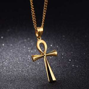 Collier Pendentif Egyptien Croix d'Ankh Homme Femme or