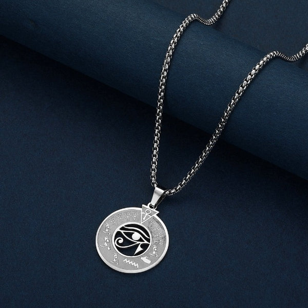 Pendentif œil D'Horus En Argent Avec Turquoise Et Corail - Fabrication Artisanale Neuve