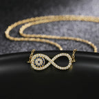 Collier Pendentif en Zircon Symbole Infini