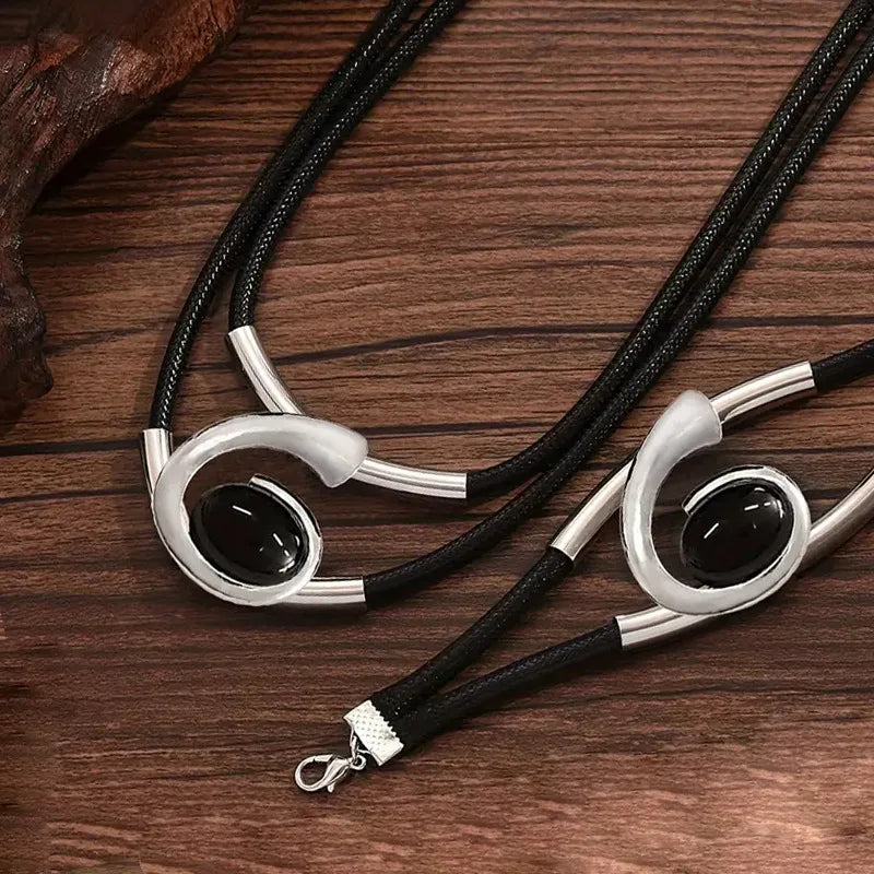 Collana Pendente e Bracciale Geometrici argento