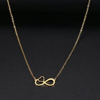 Collier Pendentif Femme Symbole Infini et Coeur or