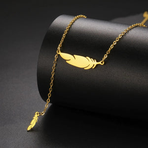 Collier Pendentif Fine Plume style a or
