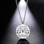 Collier Pendentif Fleur de Lotus Zen argent