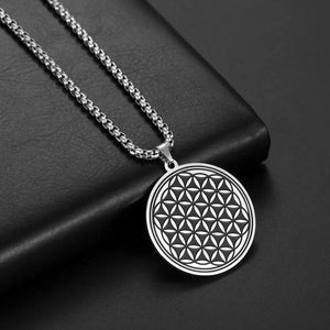 Collier Pendentif Fleur de Vie Argent Homme Femme