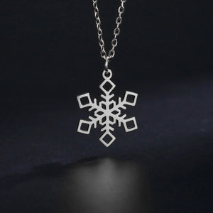 Collier Pendentif Flocon de Neige Hiver argent