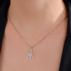 Halskette Anhänger Schneeflocke Winter Silber