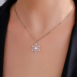 Collier Pendentif Flocon de Neige Hiver argent