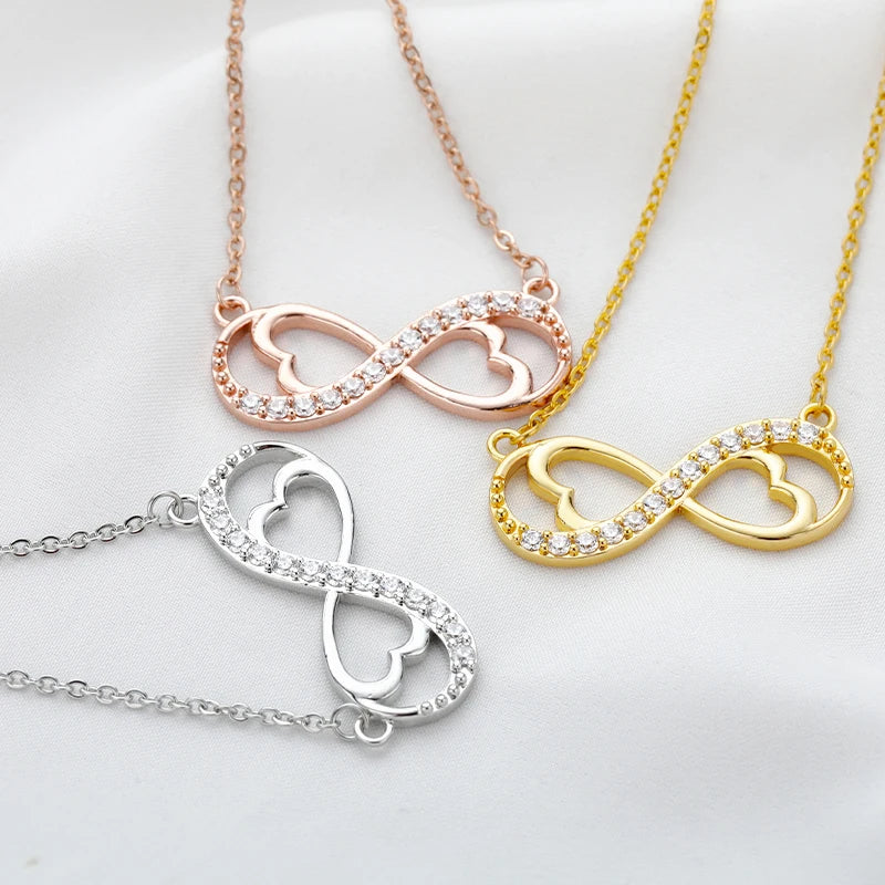 Collier Pendentif Infini Coeur Et Zircon