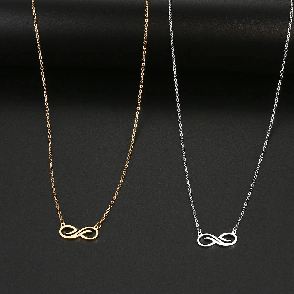 Collier Pendentif Infini Doré Femme argent