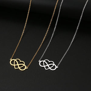 Collier Pendentif Infini et Coeur Femme argent
