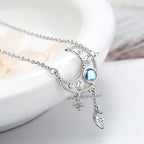 Collier Pendentif Lune avec Crystal