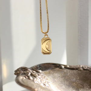 Collier Pendentif Lune de Style Vintage
