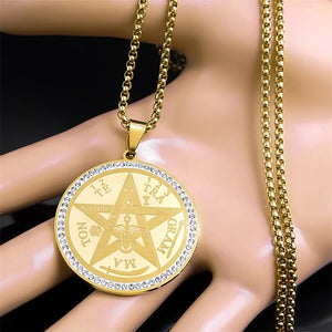 Collier Pendentif Pentacle Sorcellerie Wiccan or