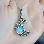 Collana con Pendente Pietra di Luna Vintage c