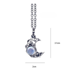 Collana con Pendente Pietra di Luna Vintage c