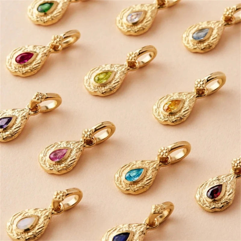 Collier Pendentif Pierre de Naissance Colorée