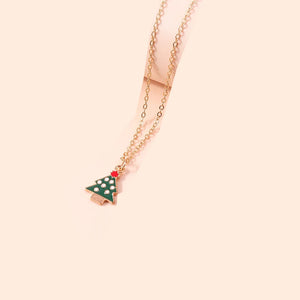 Collier Pendentif Sapin de Noël Neige