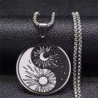 Collier Pendentif Soleil et Lune Yin Yang