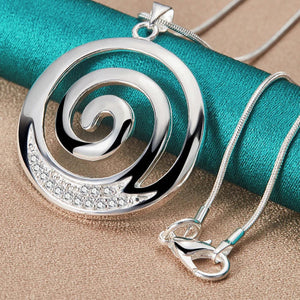 Collier & Pendentif Spirale Femme Argenté