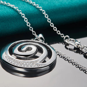 Collier & Pendentif Spirale Femme Argenté